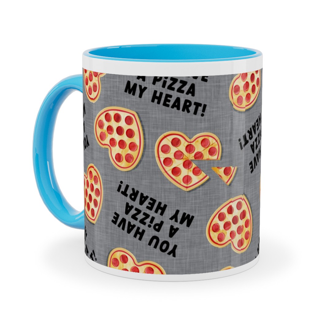 You Have a Pizza My Heart Ceramic Mug, Light Blue, , 11oz, Gray, Smoke Signals