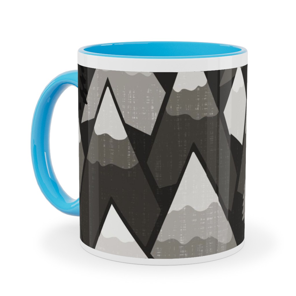 the Mountains Are Calling Ceramic Mug, Light Blue,  , 11oz, Gray