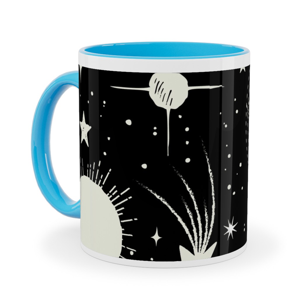 Solar System Ceramic Mug, Light Blue,  , 11oz, Black