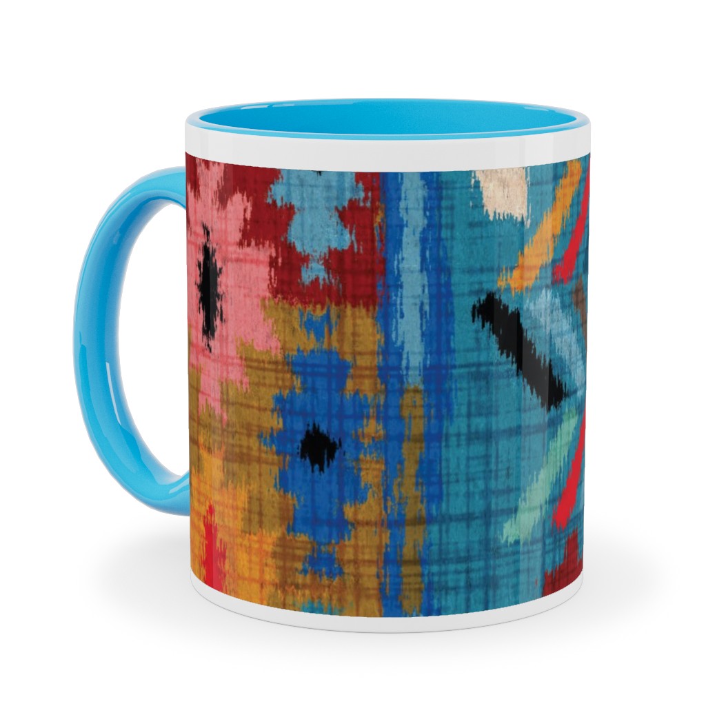 Kilim Ikat - Multi Ceramic Mug, Light Blue, , 11oz, Multicolor
