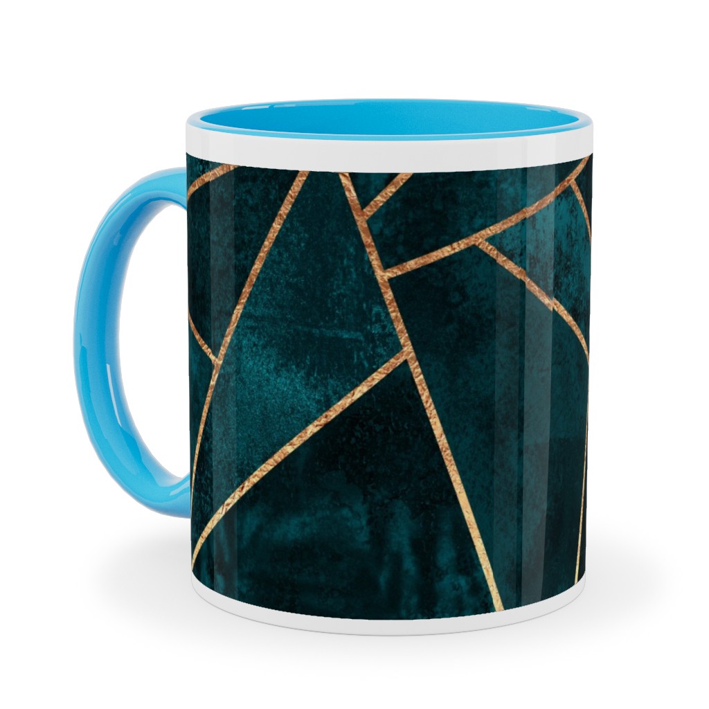 Stone - Deep Teal Ceramic Mug, Light Blue,  , 11oz, Green