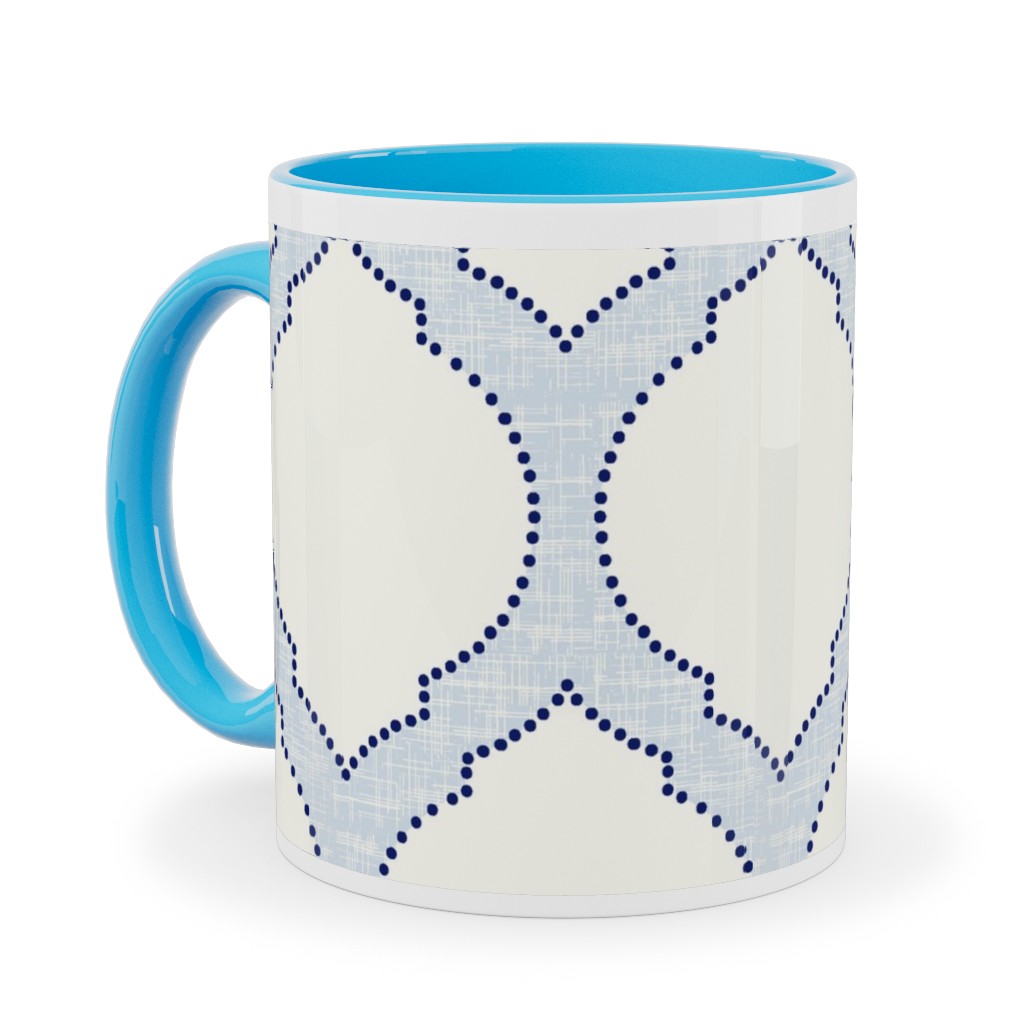 Moroccan Trellis - Light Blue Ceramic Mug, Light Blue,  , 11oz, Blue