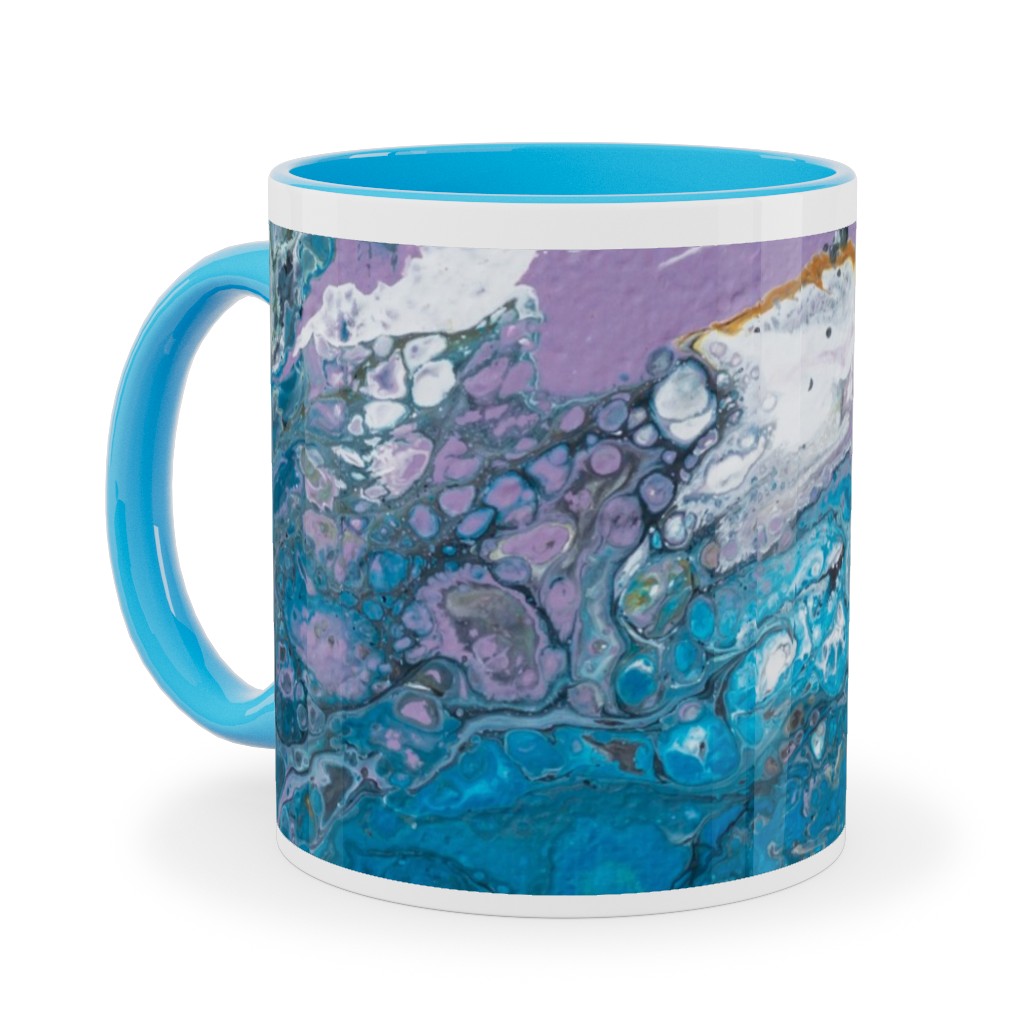 Flow Painting - Blue Ceramic Mug, Light Blue,  , 11oz, Blue