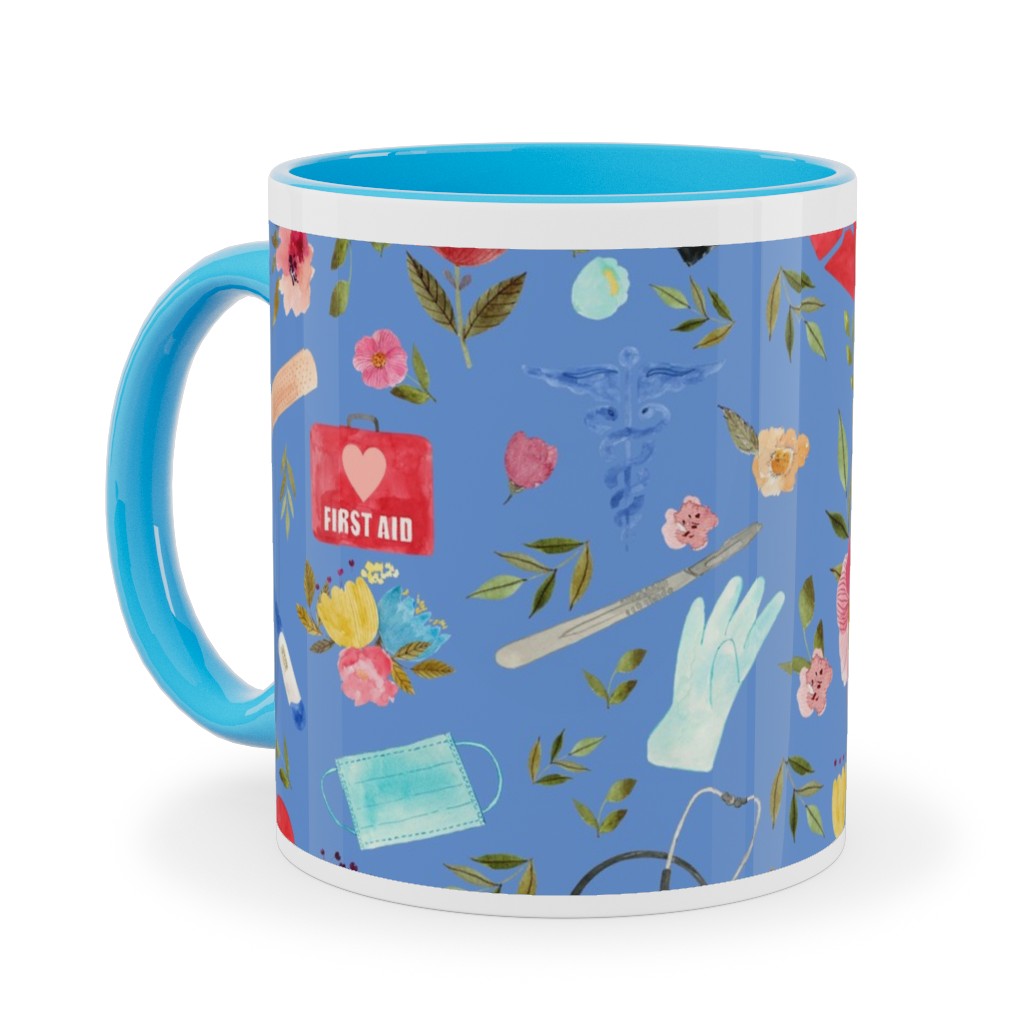 Love To Care Ceramic Mug, Light Blue, , 11oz, Blue, Blue Bonnet