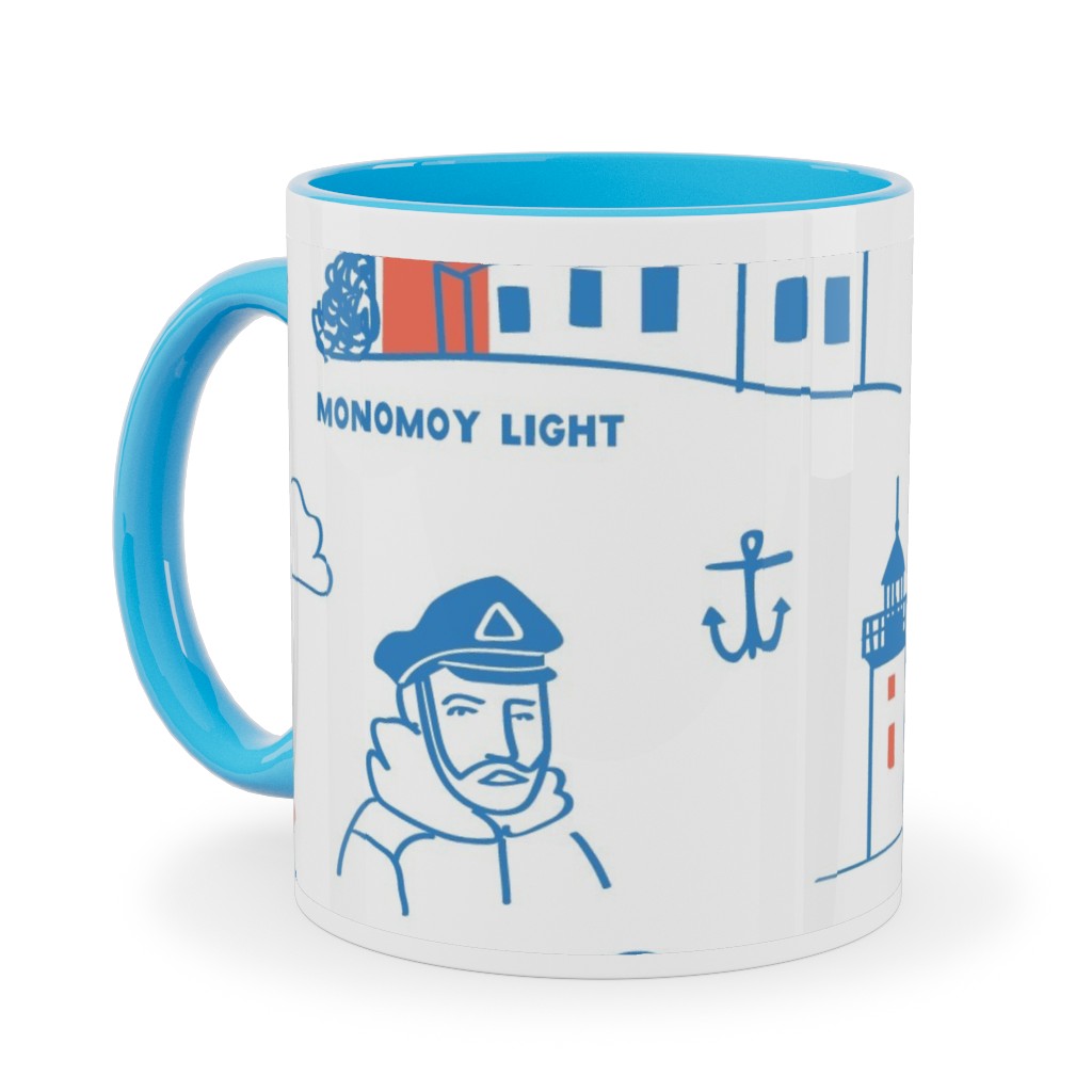 Cape Cod- Blue Ceramic Mug, Light Blue, , 11oz, Blue, True Blue