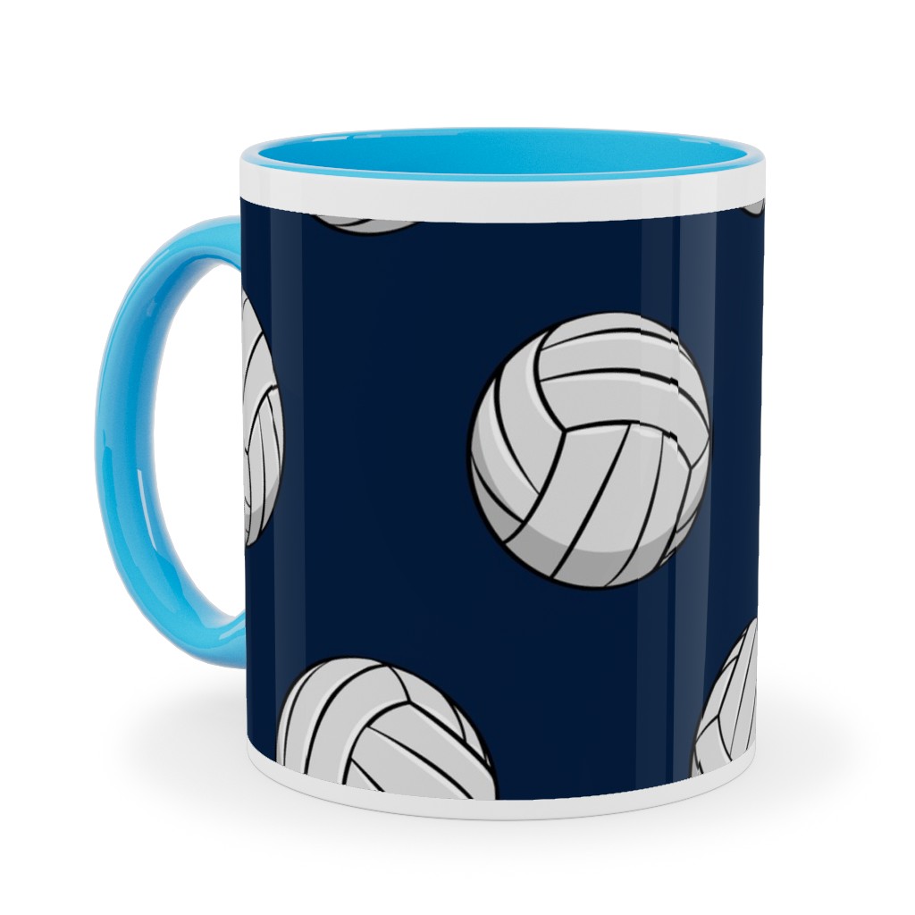 Volleyball - Blue Ceramic Mug, Light Blue,  , 11oz, Blue