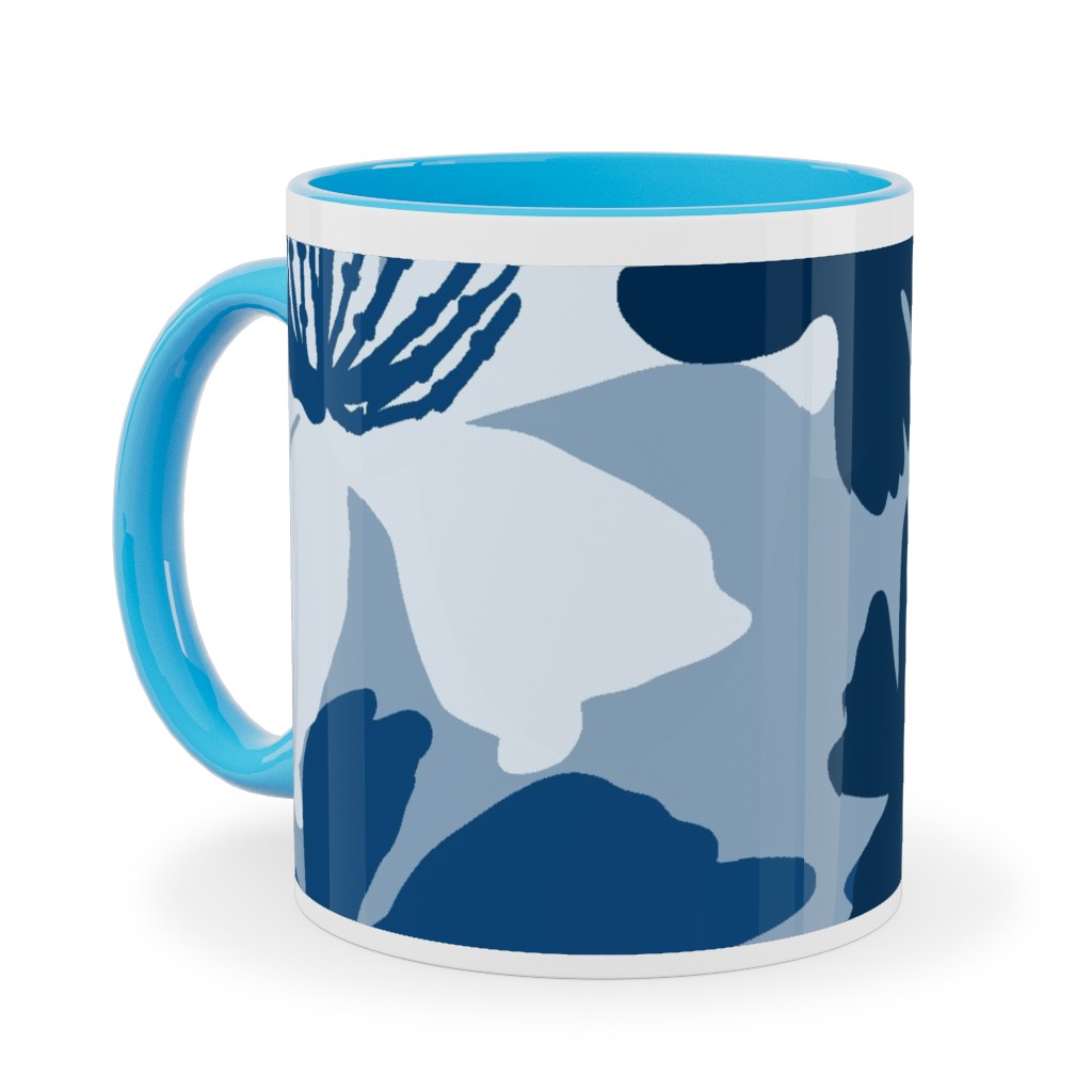 Barely Blue Floral Ceramic Mug, Light Blue,  , 11oz, Blue