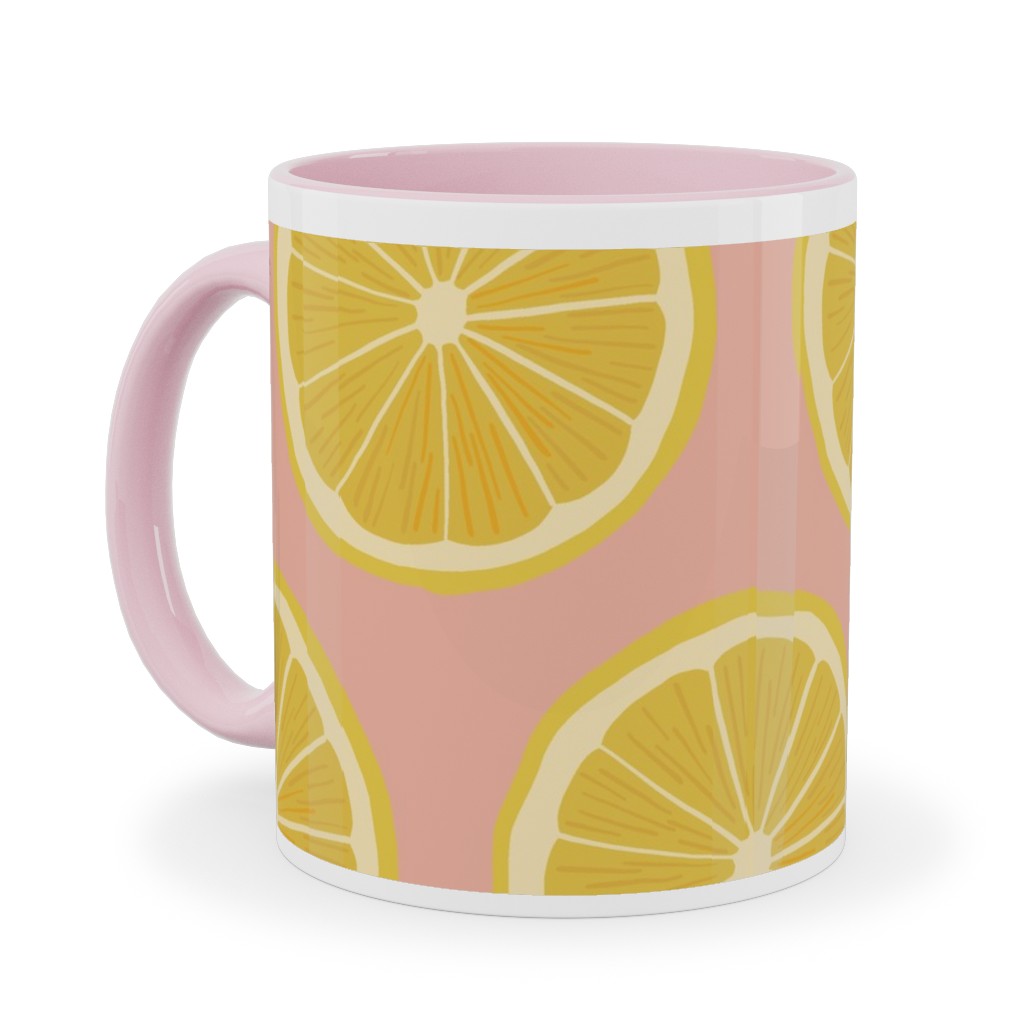 Lemon - Pink Ceramic Mug, Pink,  , 11oz, Pink