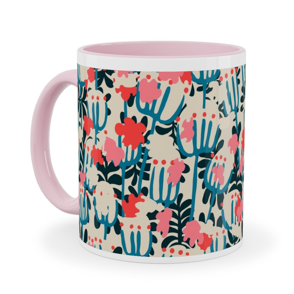 Bazaar Cosmic Blossom - Multi Ceramic Mug, Pink, , 11oz, Pink, Bright Pink
