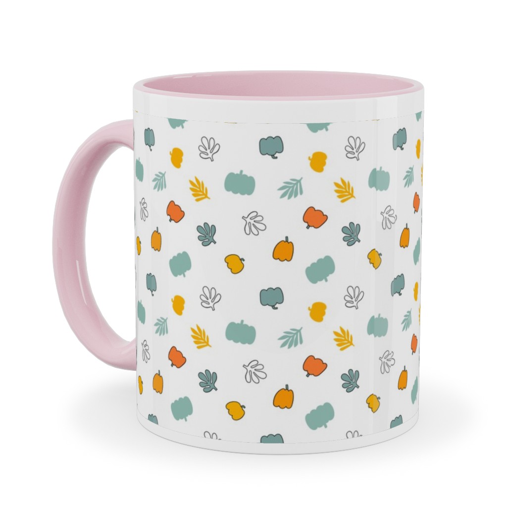 Autumn Harvest Vegetables - Light Ceramic Mug, Pink, , 11oz, Multicolor