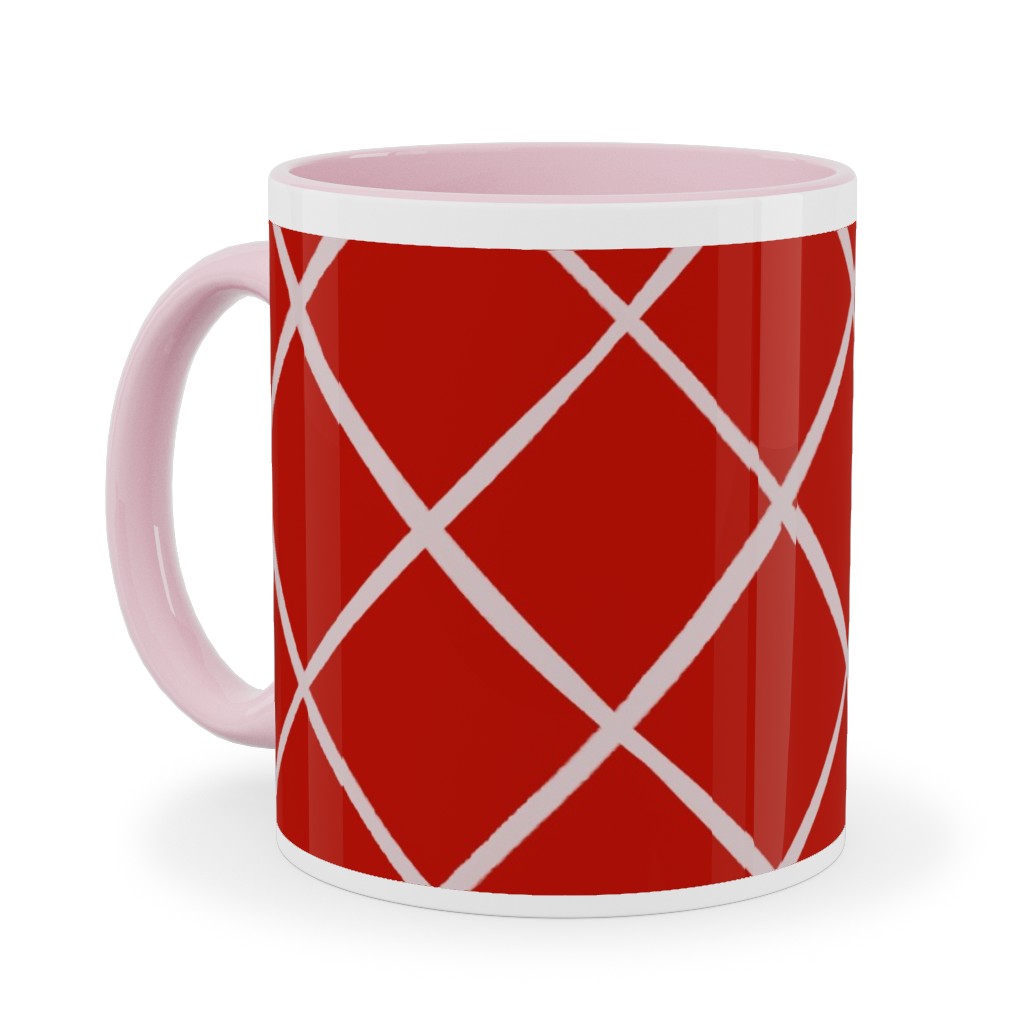 Check on Red Ceramic Mug, Pink, , 11oz, Red, Red