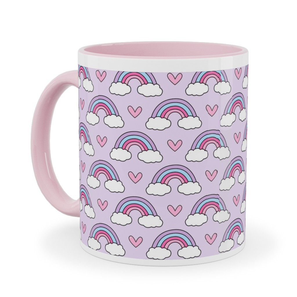 Rainbow Seamless - Purple Ceramic Mug, Pink, , 11oz, Purple, Purple