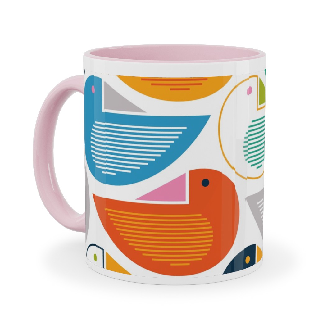 Roosting Place - Birds - Multi Ceramic Mug, Pink,  , 11oz, Multicolor