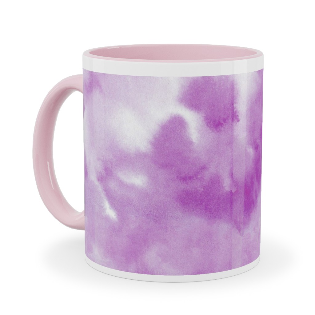 Watercolor Texture - Purple Ceramic Mug, Pink,  , 11oz, Purple