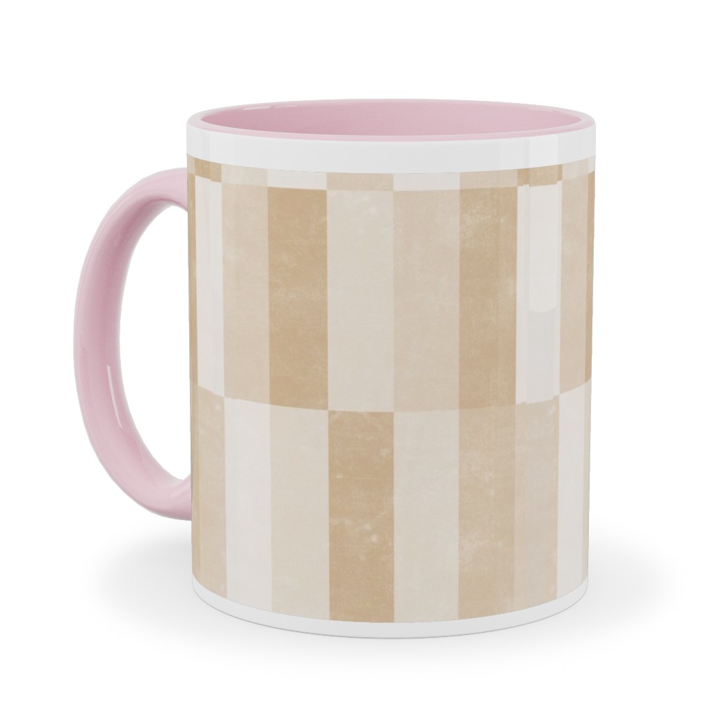 Cosmo Tile - Golden Ceramic Mug, Pink, , 11oz, Beige, Pearl