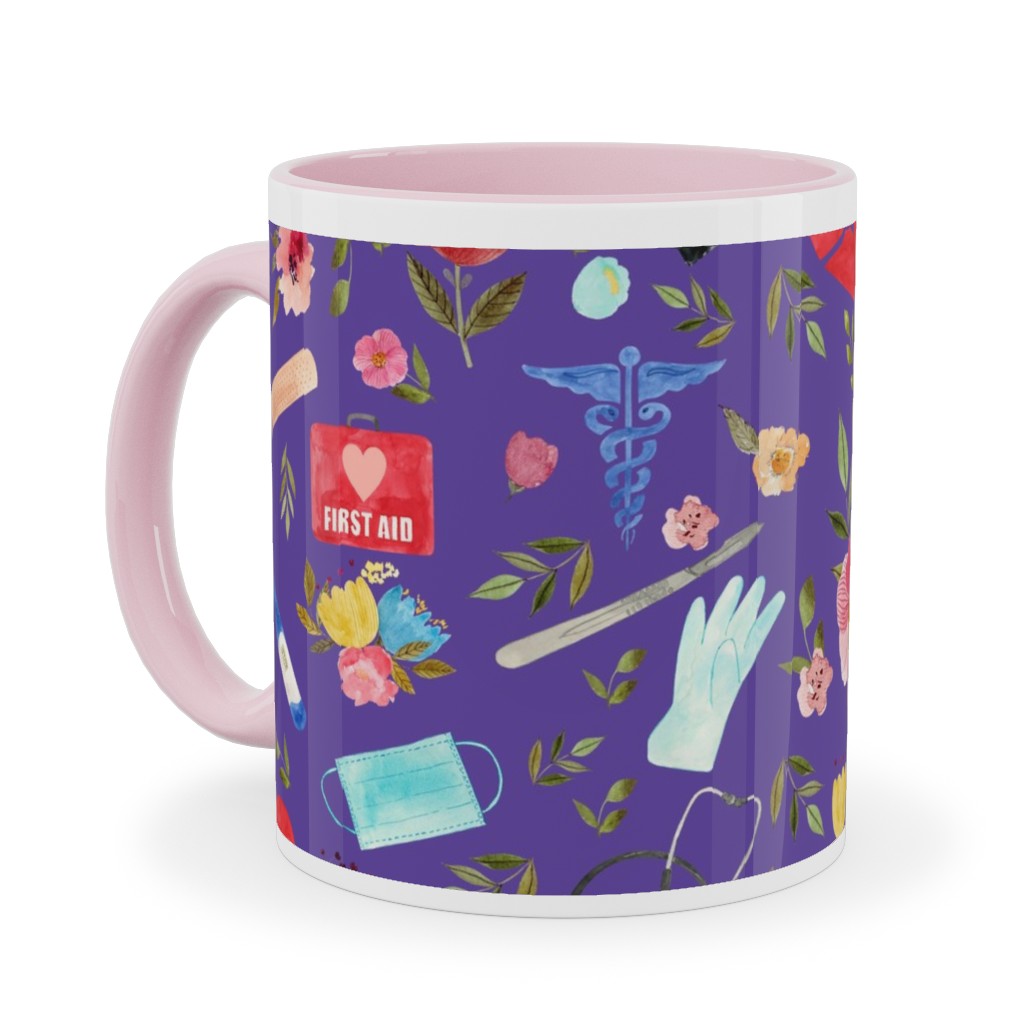Love To Care Ceramic Mug, Pink,  , 11oz, Purple