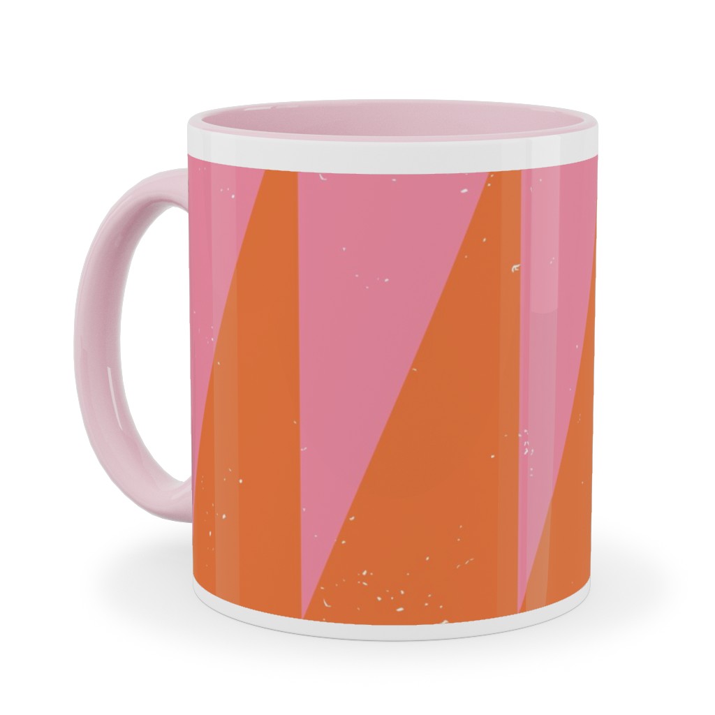 Dual Traingles - Pink Ceramic Mug, Pink,  , 11oz, Pink