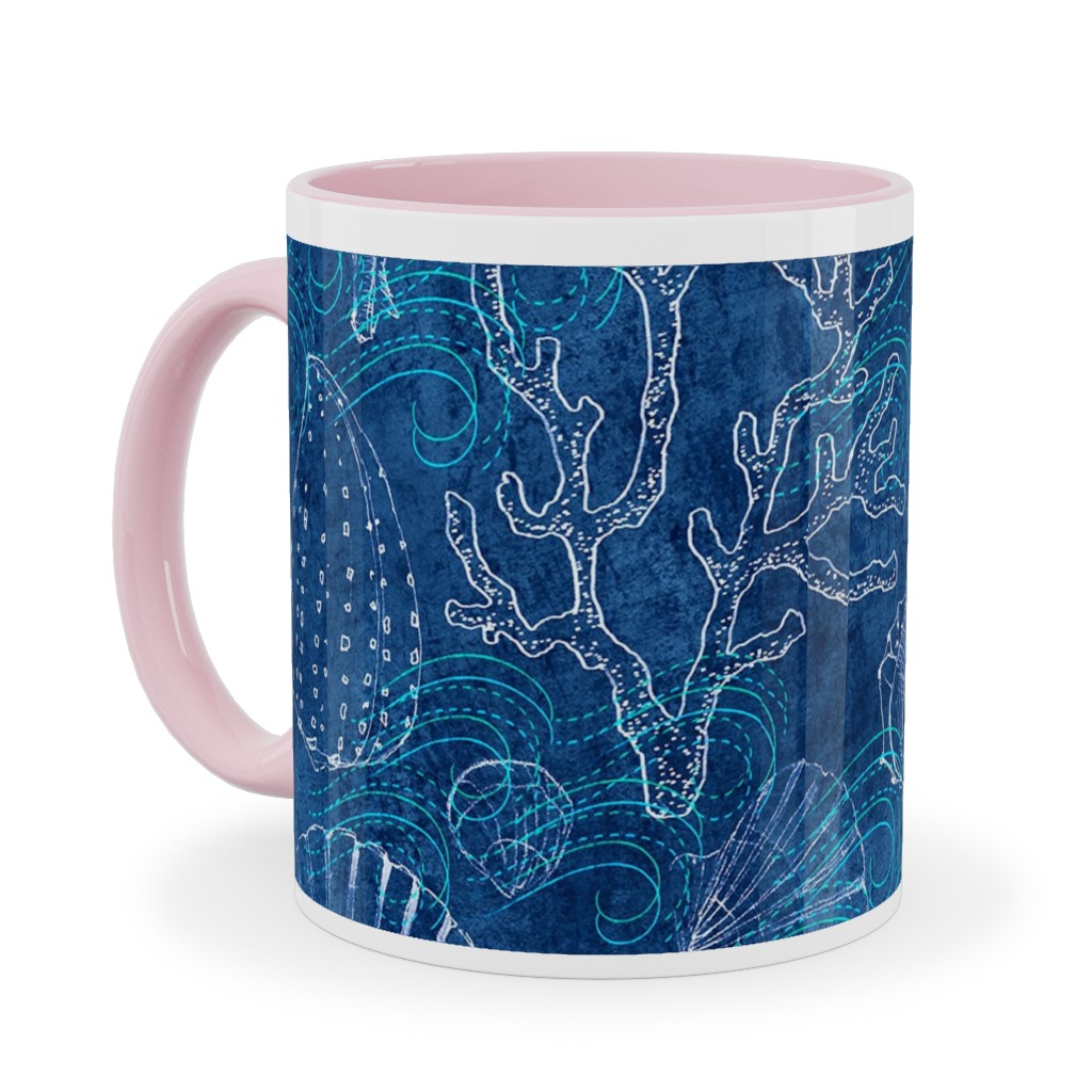 How Blue Is My Ocean Ceramic Mug, Pink, , 11oz, Blue, True Blue