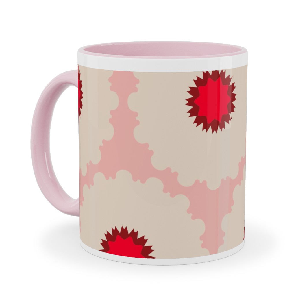 Eva Pop - Pink and Red Ceramic Mug, Pink, , 11oz, Pink, Bright Pink