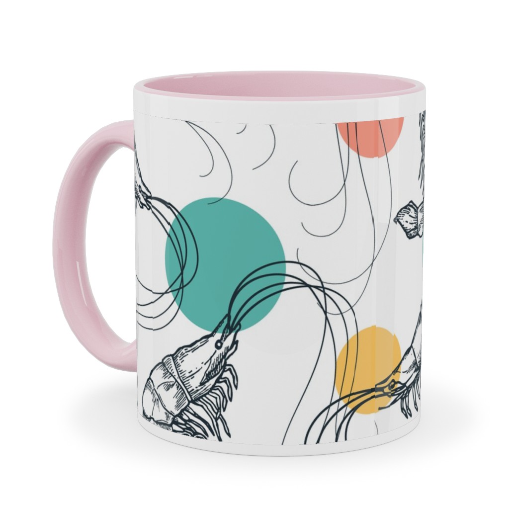 Fun Shrimp - Multi Ceramic Mug, Pink, , 11oz, Multicolor