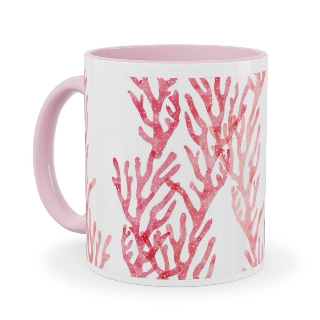 Coral - Pink Ceramic Mug, Pink, , 11oz, Pink, Bright Pink