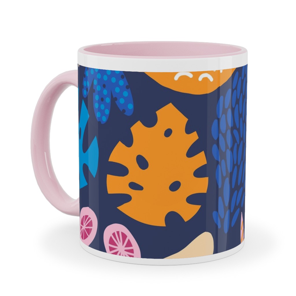 Jungle Pattern - Multi Ceramic Mug, Pink,  , 11oz, Multicolor