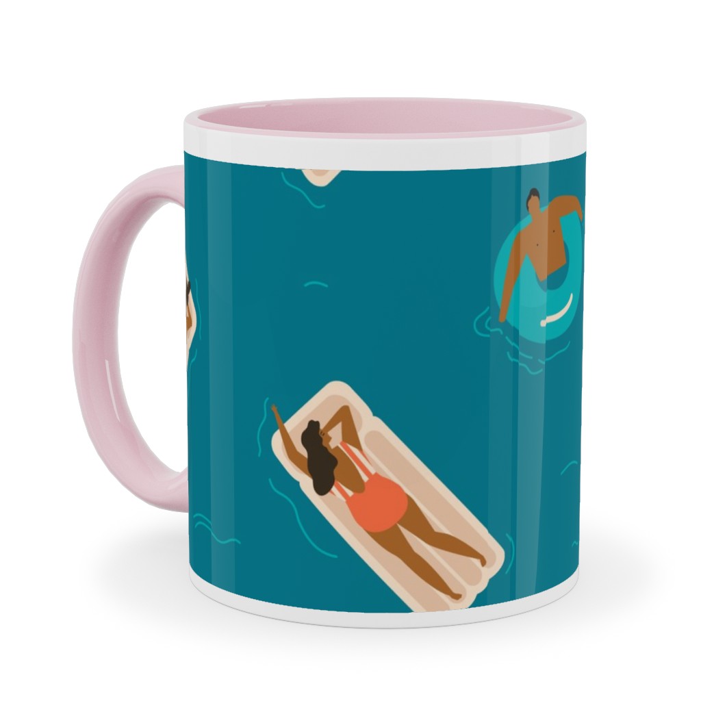 Summertime Ceramic Mug, Pink,  , 11oz, Blue