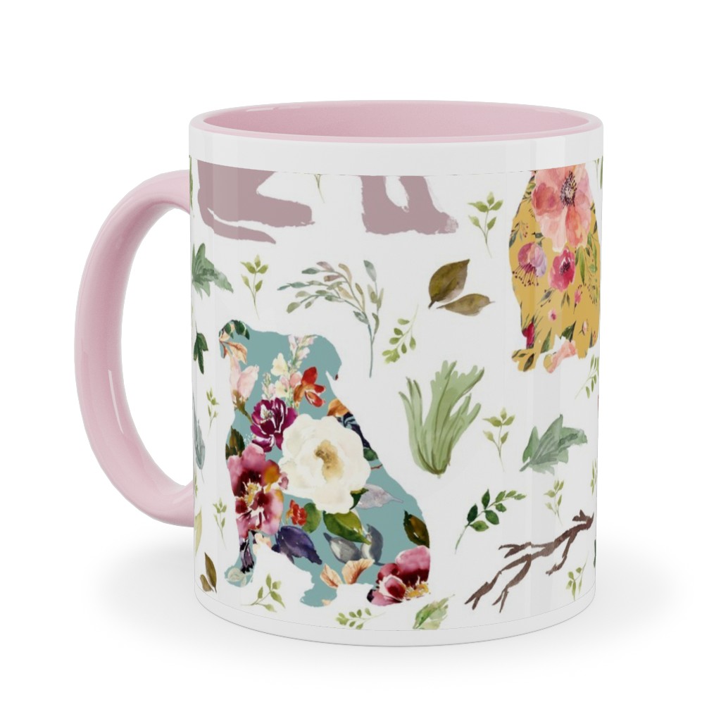 Patchwork Dogs - Multi Ceramic Mug, Pink, , 11oz, Multicolor