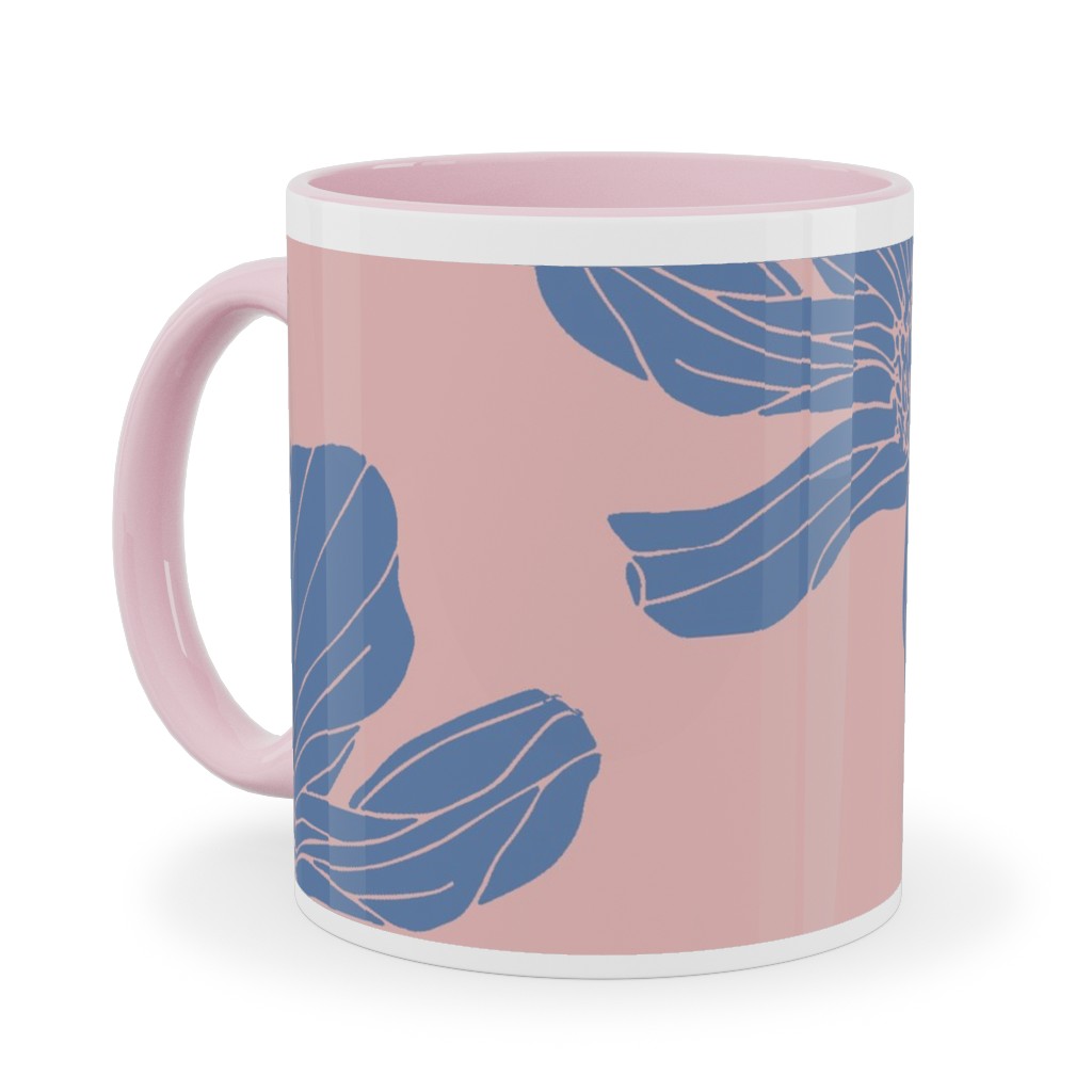 Poppies Ceramic Mug, Pink, , 11oz, Pink, Bright Pink