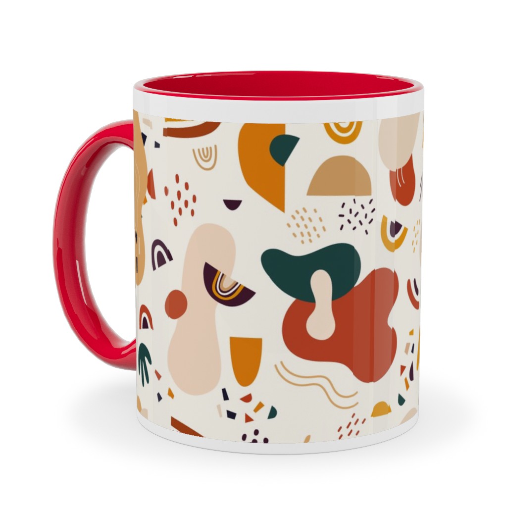Abstract Seamless Pattern - Multi Ceramic Mug, Red, , 11oz, Multicolor