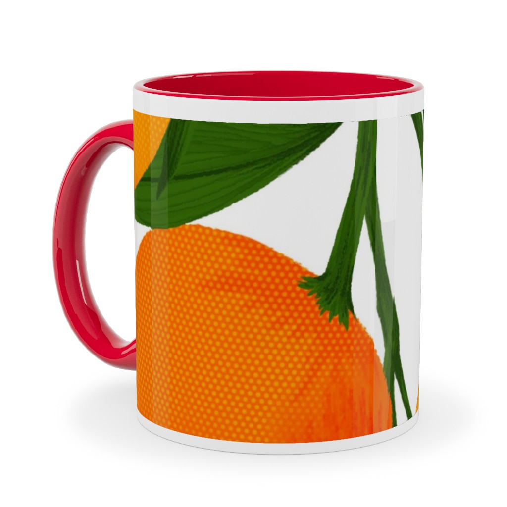 Tangerine Dreams - Orange on White Ceramic Mug, Red, , 11oz, Orange, Orange