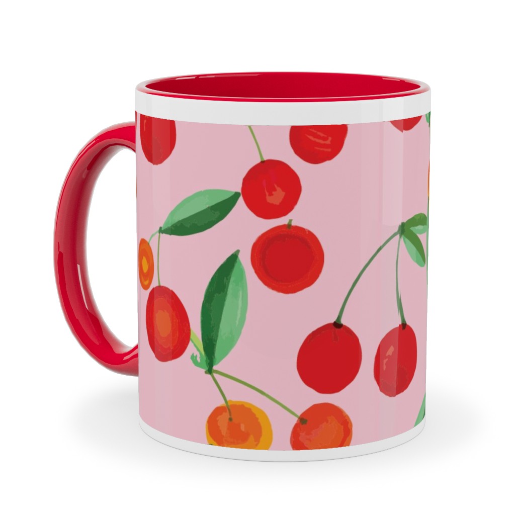 Cherry Farm Ceramic Mug, Red,  , 11oz, Pink