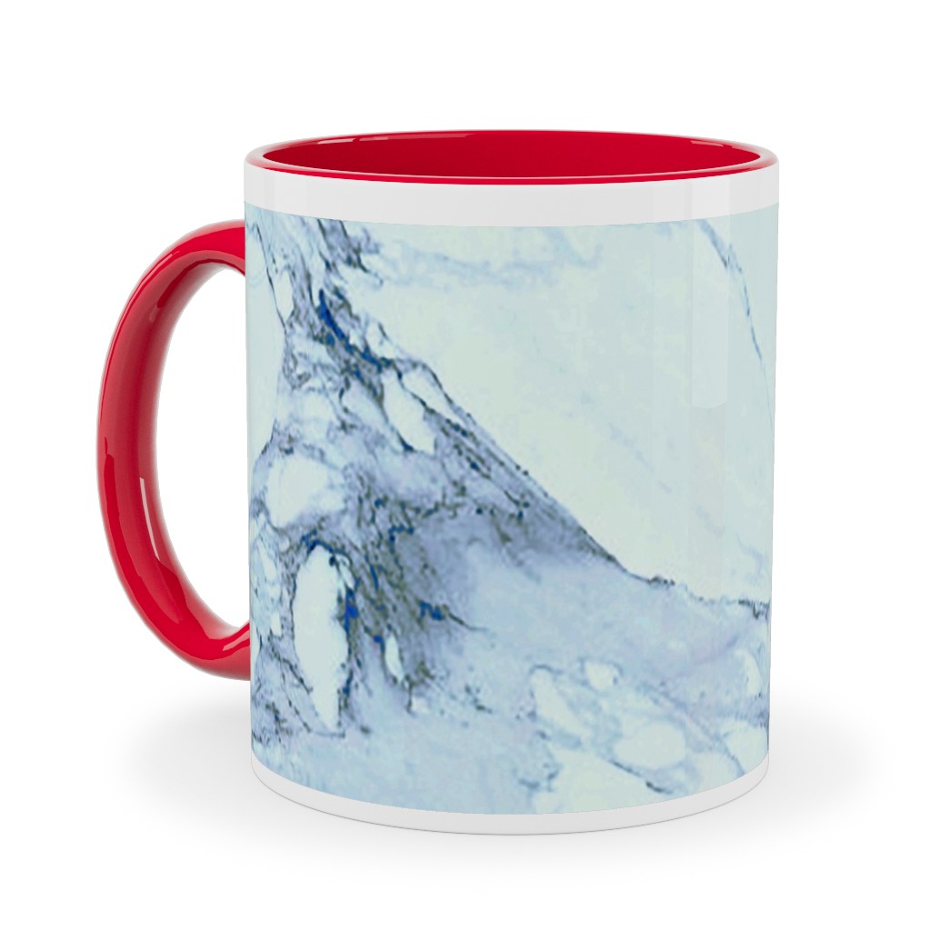 Marble - Blue Ceramic Mug, Red,  , 11oz, Blue