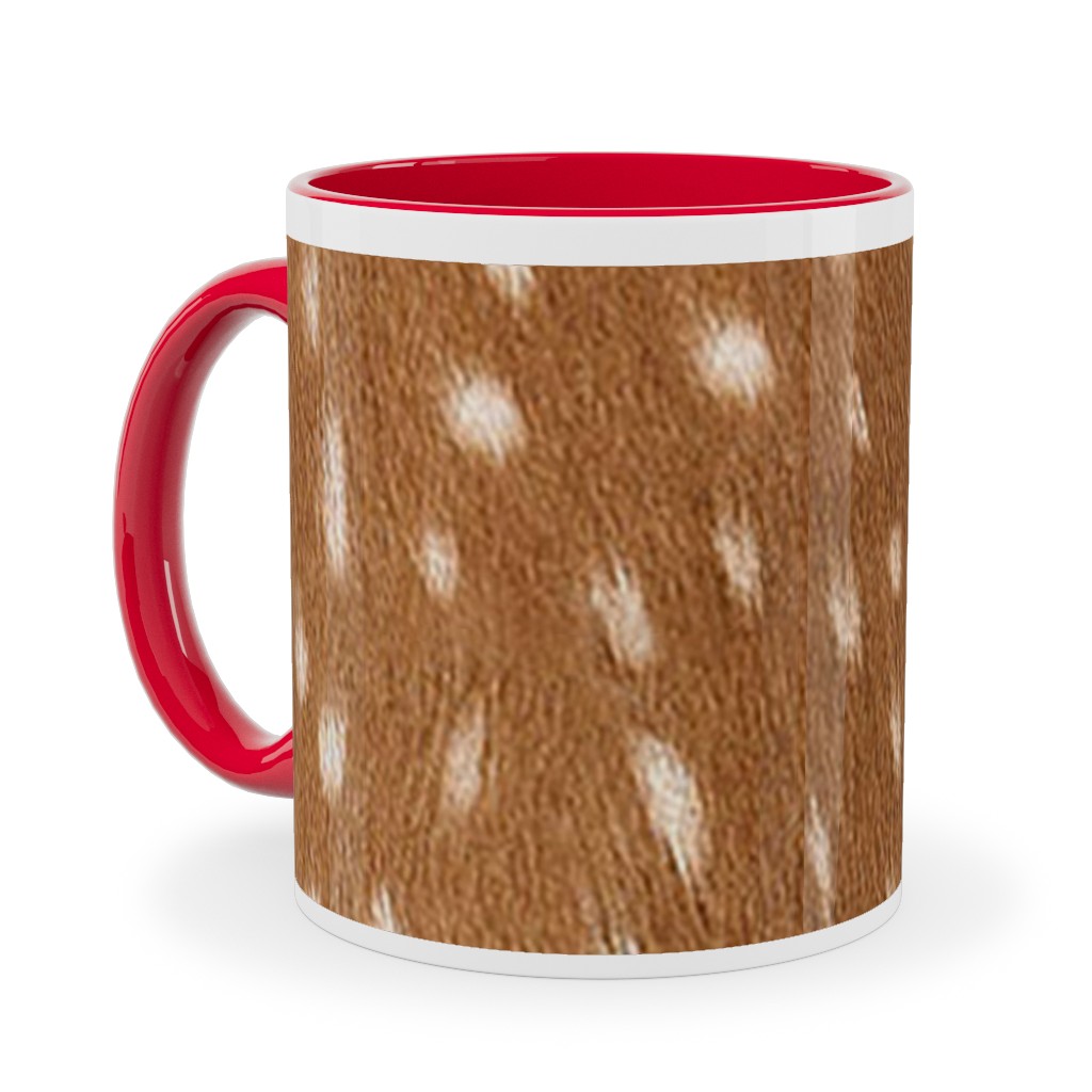 Bright Deer Hide- Brown Ceramic Mug, Red, , 11oz, Brown, Brown