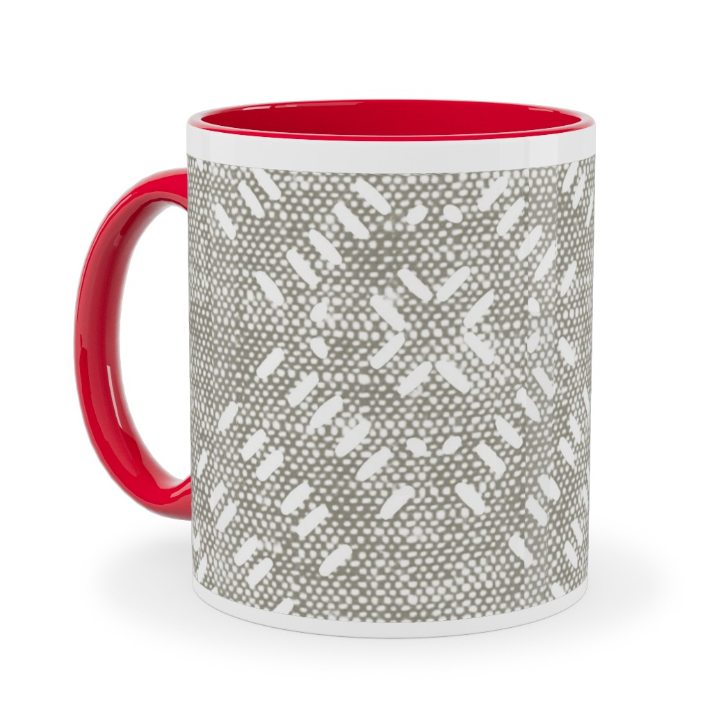 Modern Farmhouse Tile - Neutral Ceramic Mug, Red, , 11oz, Gray, Gray