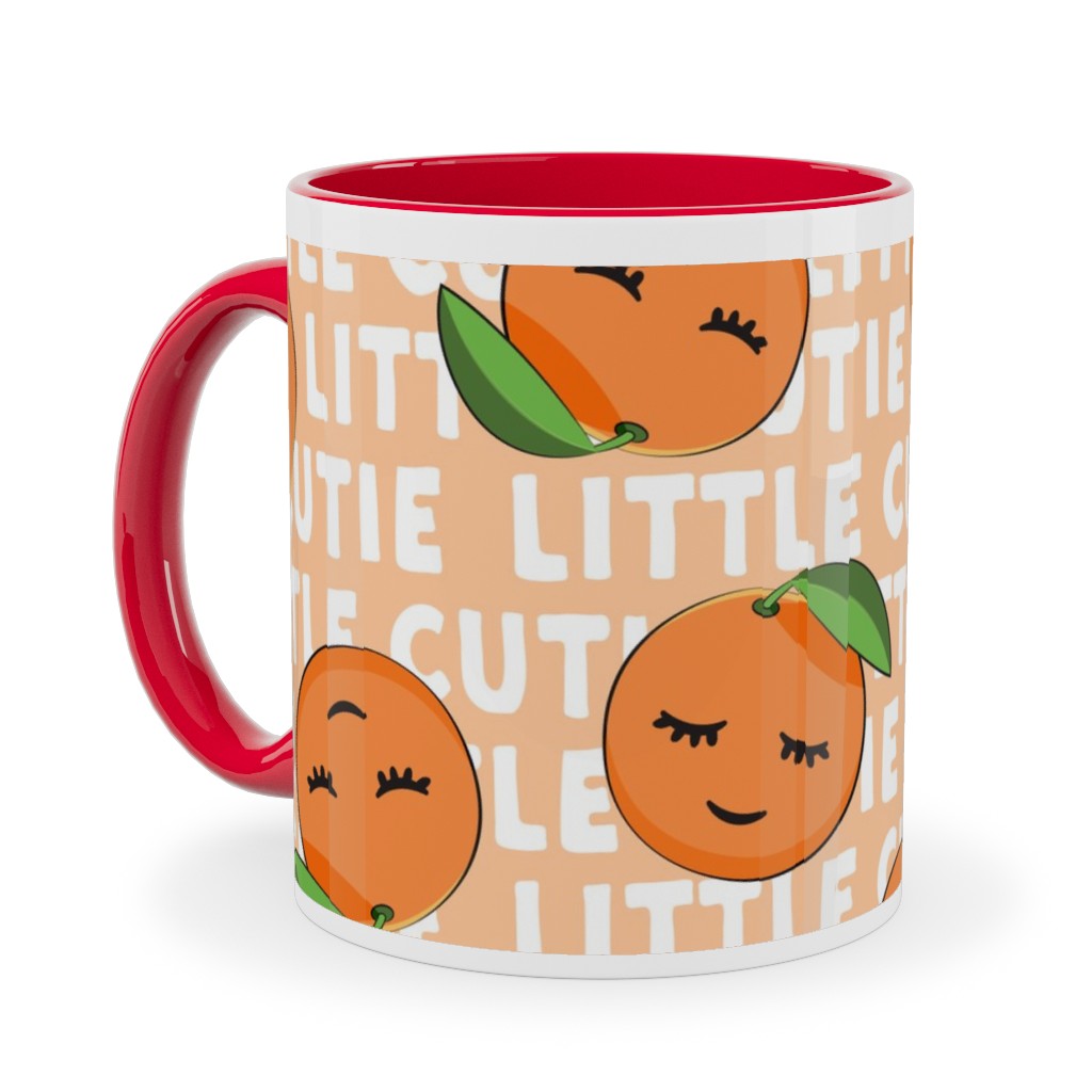 Little Cutie - Happy Oranges - Orange Ceramic Mug, Red, , 11oz, Orange, Orange