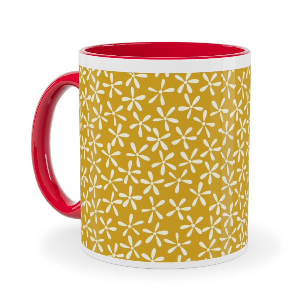 Hellow Spring - Mustard Yellow Ceramic Mug, Red,  , 11oz, Yellow
