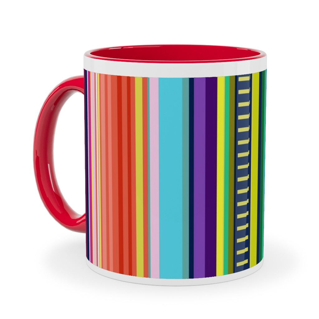 Mexican Serape - Multi Ceramic Mug, Red, , 11oz, Multicolor