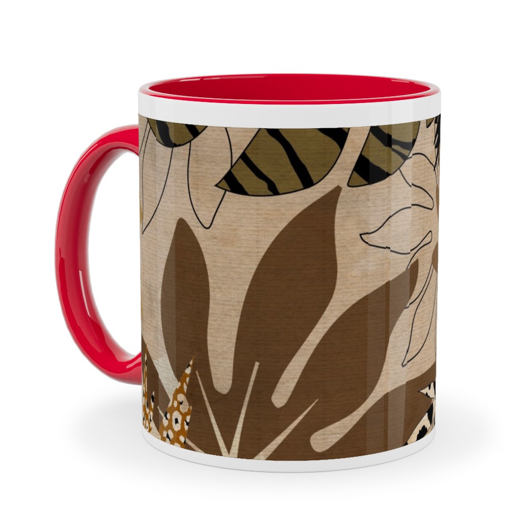 Safari Camouflage - Earthy Ceramic Mug, Red, , 11oz, Brown, Brown