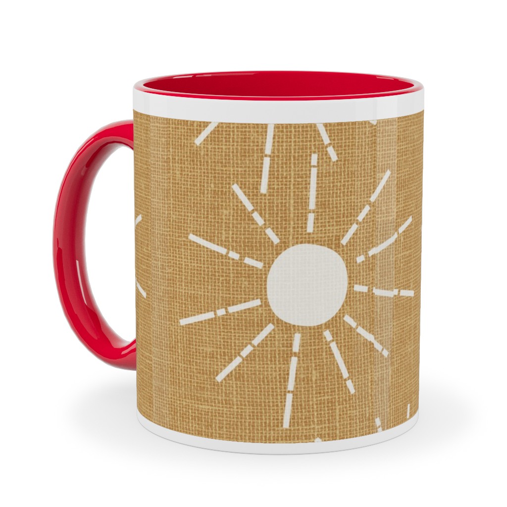 Summer Sunshine - Mustard Yellow Ceramic Mug, Red, , 11oz, Yellow, Classic Yellow