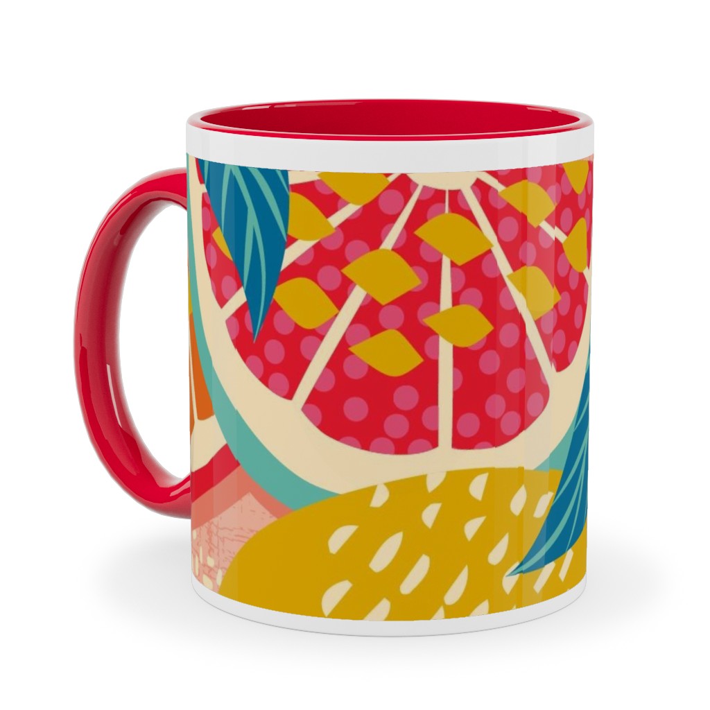Squeeze the Day - Bold Ceramic Mug, Red, , 11oz, Orange, Orange