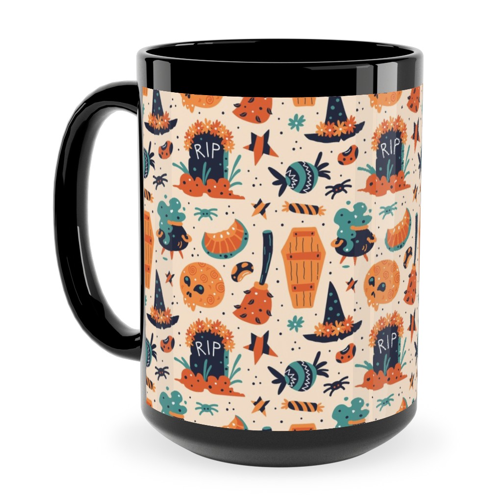 Halloween Rip - Multi Ceramic Mug, Black,  , 15oz, Multicolor