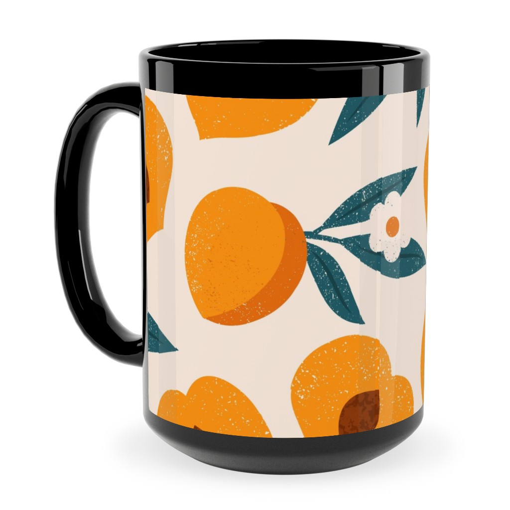 Summer Peches - Orange Ceramic Mug, Black, , 15oz, Orange, Orange