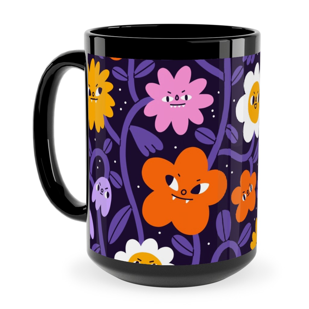 Extremely Wicked, Evil and Vile Halloween Garden - Purple Ceramic Mug, Black,  , 15oz, Purple
