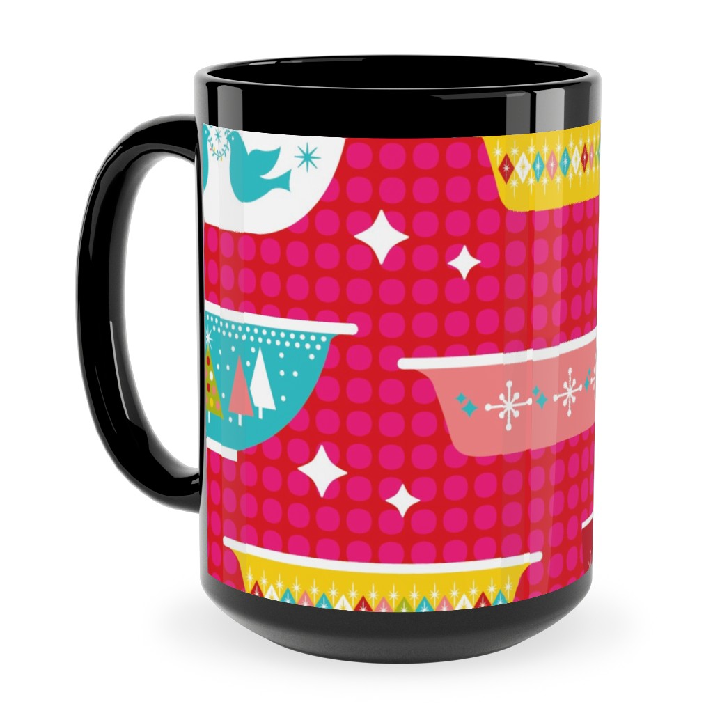Christmas Dishes Ceramic Mug, Black, , 15oz, Multicolor