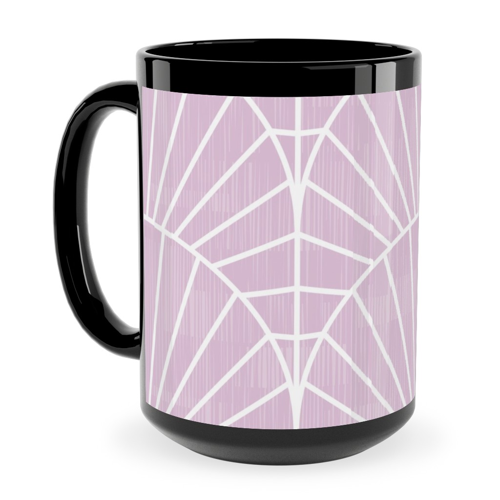 Art Deco Fields - Lavender Ceramic Mug, Black,  , 15oz, Purple