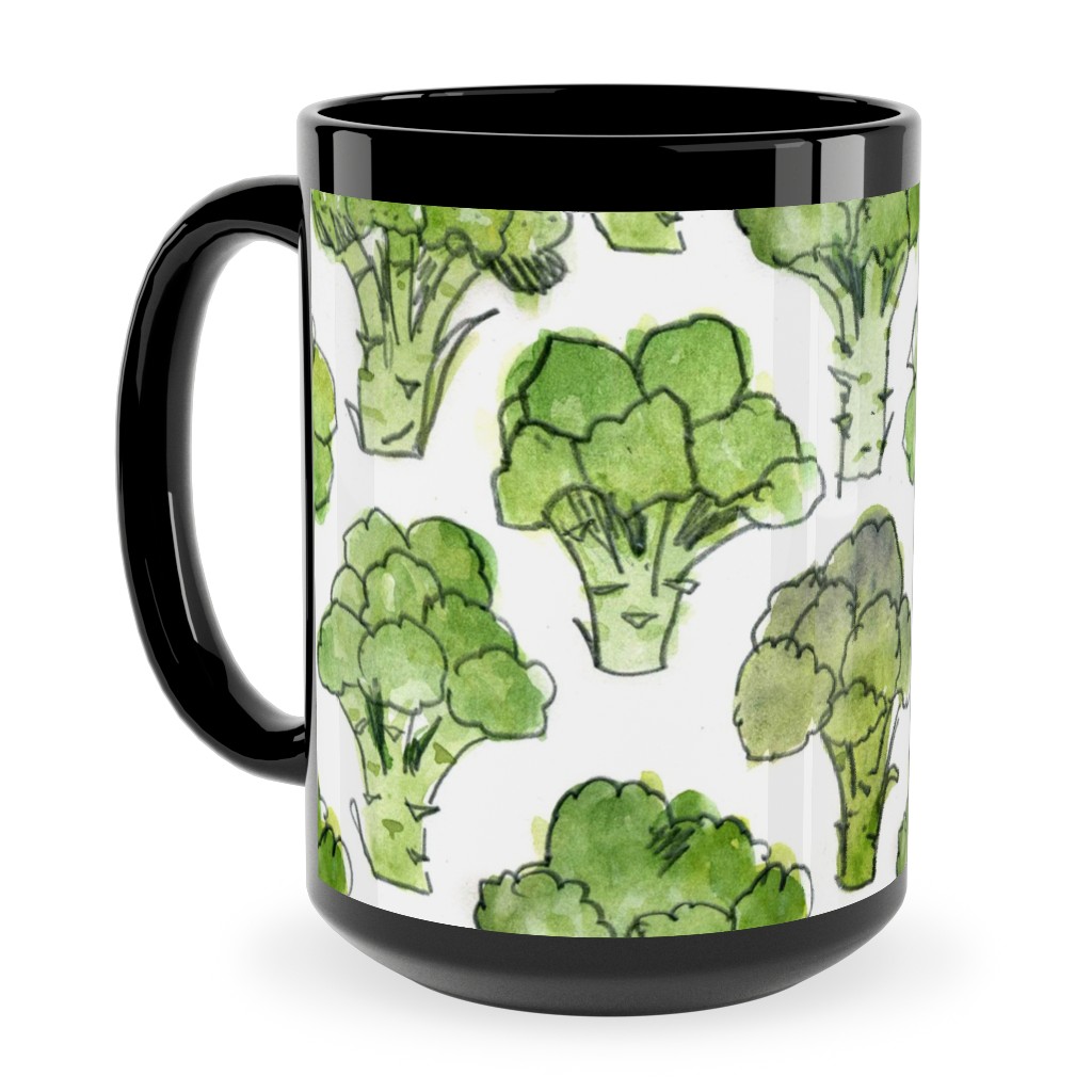 Broccoli - Green Ceramic Mug, Black, , 15oz, Green, Classic Green