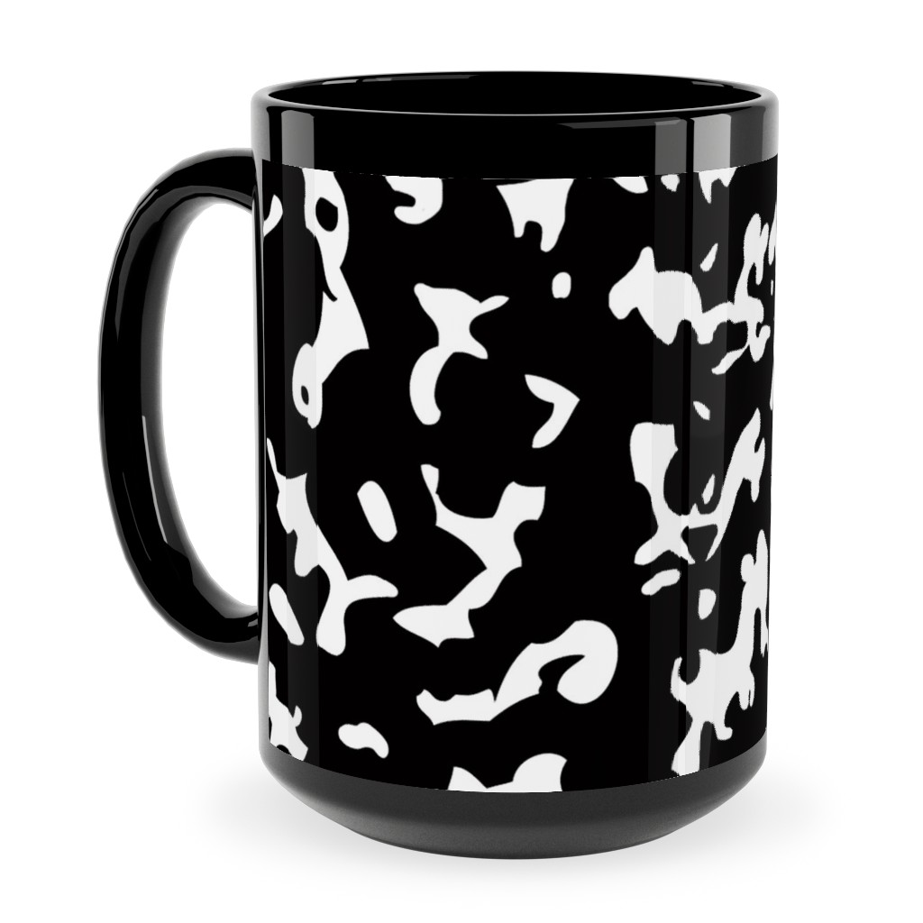 Composition Notebook - Black & White Ceramic Mug, Black, , 15oz, Black, Black