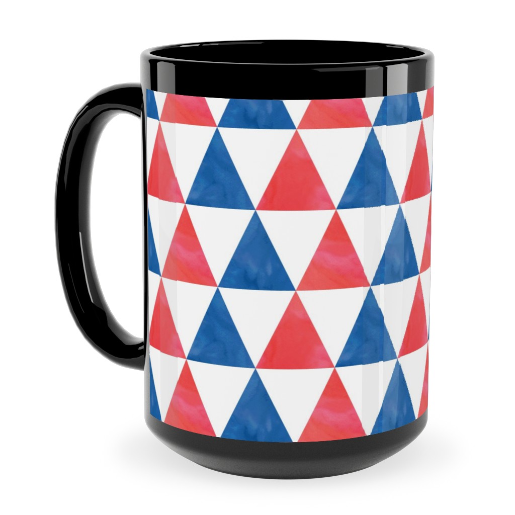 Faded Triangles - Multi Ceramic Mug, Black,  , 15oz, Multicolor