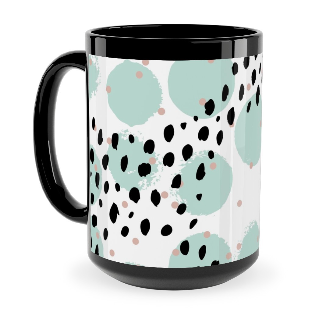 Abstract Rain - Green Ceramic Mug, Black, , 15oz, Green, Classic Green